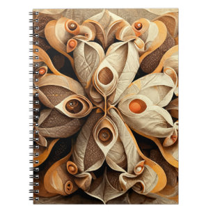 Citrus Beige Brown Ornamental Pset Decor Pattern Notitieboek