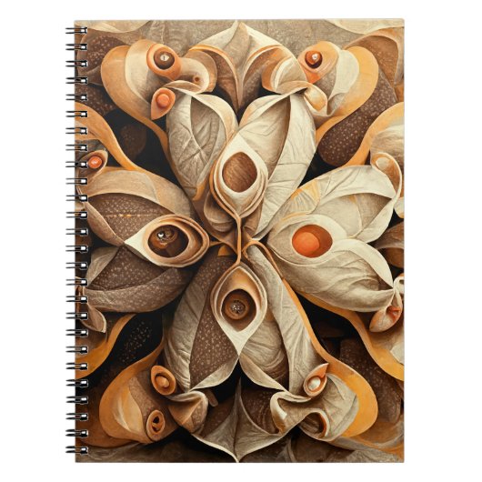 Citrus Beige Brown Ornamental Pset Decor Pattern Notitieboek (Voorkant)