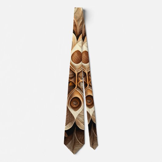 Citrus Beige Brown Ornamental Pset Decor Pattern Stropdas (Voorkant)