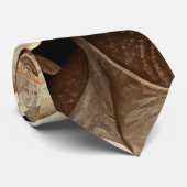 Citrus Beige Brown Ornamental Pset Decor Pattern Stropdas (Opgerold)