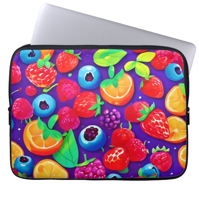 Citrus & Berries Burst Laptop Sleeve (Voorkant)
