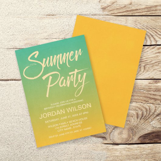 Citrus Birthday New Home Summer Party nodigt uit Kaart