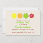 Citrus Birthday Party Invitation Kaart (Voorkant)