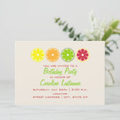 Citrus Birthday Party Invitation Kaart (Staand voorkant)