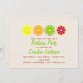 Citrus Birthday Party Invitation Kaart (Voorkant / Achterkant)
