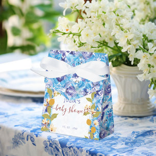 Citrus Blauw Geel Citroen Amalfi Kust Baby Shower Bedankdoosjes