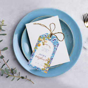 Citrus Blauw Geel Citroen Amalfi Kust Baby Shower Cadeaulabel