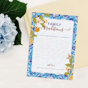 Citrus Blauw Geel Citroen Amalfi Kust Baby Shower Kaart