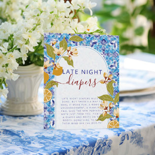 Citrus Blauw Geel Citroen Amalfi Kust Baby Shower Poster