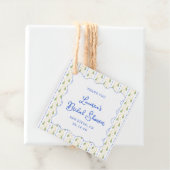 Citrus Blauw & Geel Vrijgezellenfeest Dank u Bedankjes Labels (In situ)