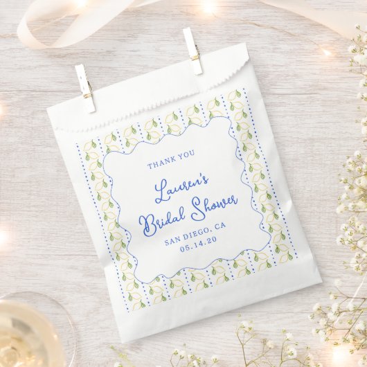 Citrus Blauw & Geel Vrijgezellenfeest Dank u Bedankzakje (Geknipt)