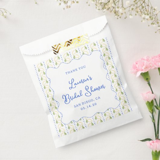 Citrus Blauw & Geel Vrijgezellenfeest Dank u Bedankzakje (Gezegeld)