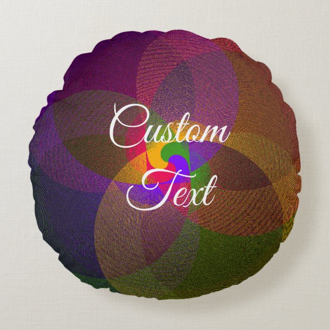 Citrus Blend Geometric Round Pillow Rond Kussen (Voorkant)