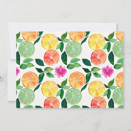 Citrus Bloem Algemene Feestelijke Partij Kaart (Achterkant)