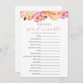 Citrus Bloem Bruids Woord Scramble Game Kaart (Voorkant / Achterkant)