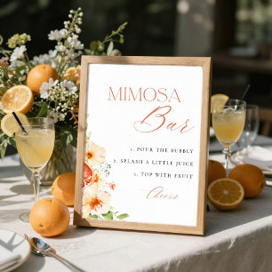 Citrus Bloemachtig Bruidsfeest Mimosa Bar Bord Poster