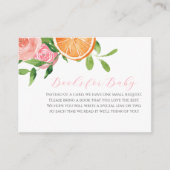 Citrus Bloemen Baby shower Boeken voor Baby Informatiekaartje (Voorkant)
