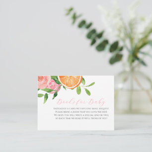 Citrus Bloemen Baby shower Boeken voor Baby Informatiekaartje