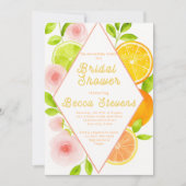 Citrus Bloemen Bruids Douche Uitnodiging (Voorkant)