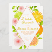 Citrus Bloemen Bruids Douche Uitnodiging (Voorkant / Achterkant)