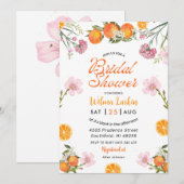 Citrus Bloemen Bruids Douche Uitnodiging (Voorkant / Achterkant)
