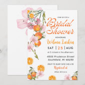 Citrus Bloemen Bruids Douche Uitnodiging (Voorkant / Achterkant)