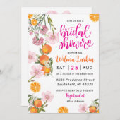 Citrus Bloemen Bruids Douche Uitnodiging (Voorkant / Achterkant)