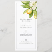 Citrus Bloemen Bruiloft Menu Kaarten (Voorkant)
