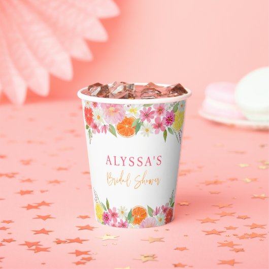 Citrus Bloemen Citroen Sinaasappel Vrijgezellenfee Papieren Bekers (Insitu)