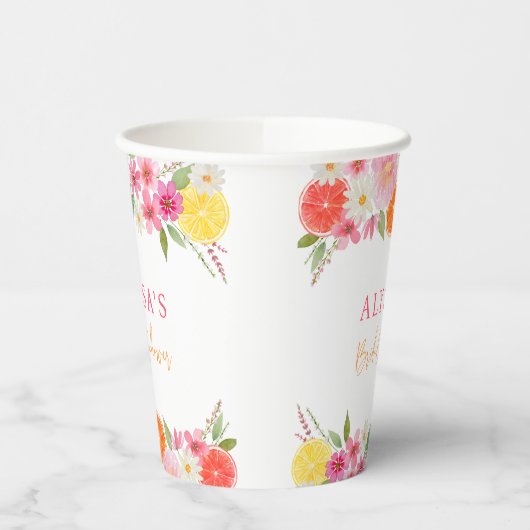 Citrus Bloemen Citroen Sinaasappel Vrijgezellenfee Papieren Bekers (Links)