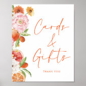 Citrus Bloemen Downloadbare Kaarten & Geschenken Poster (Voorkant)