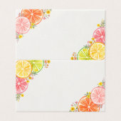 Citrus Bloemen Kleine Cutie Plaats Kaart Tafel Dec (Buitenkant ongevouwen)