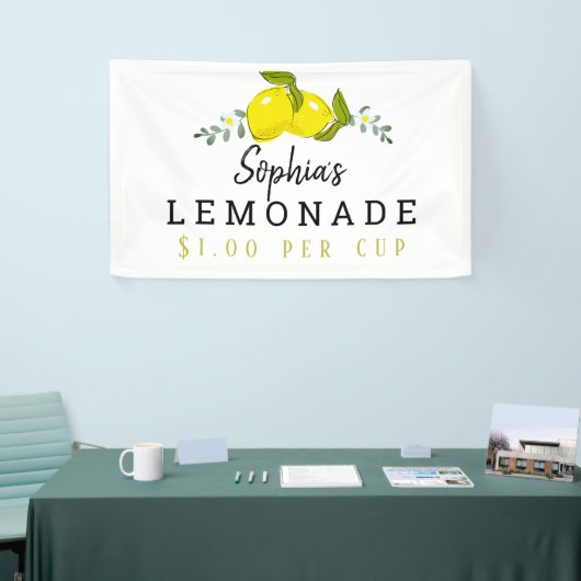 Citrus Bloemen Limonade Stand Kinder Wit Spandoek (Beurs)