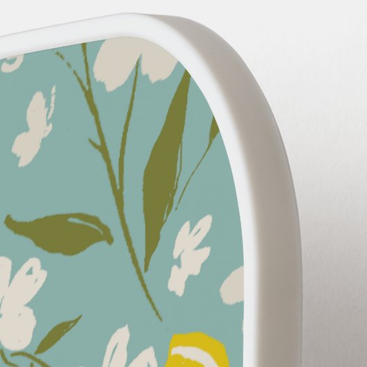 Citrus Bloemen Patroon Sky Blue Pickleball Paddle (Links Detail)