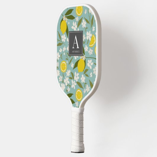 Citrus Bloemen Patroon Sky Blue Pickleball Paddle (Links)