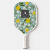 Citrus Bloemen Patroon Sky Blue Pickleball Paddle (Voorkant)