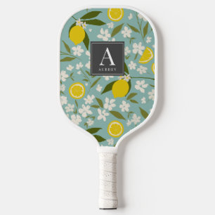 Citrus Bloemen Patroon Sky Blue Pickleball Paddle