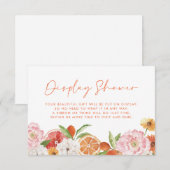 Citrus Bloemen Vrijgezellenfeest Display Douche Informatiekaartje (Voorkant / Achterkant)