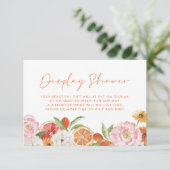 Citrus Bloemen Vrijgezellenfeest Display Douche Informatiekaartje (Staand voorkant)