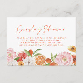 Citrus Bloemen Vrijgezellenfeest Display Douche Informatiekaartje