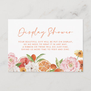 Citrus Bloemen Vrijgezellenfeest Display Douche Informatiekaartje