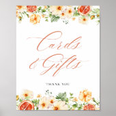 Citrus Bloemen Vrijgezellenfeest Kaarten en Gesche Poster (Voorkant)