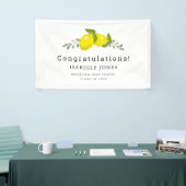 Citrus Bloemen Wit Afstuderen Spandoek (Beurs)