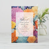 Citrus bloemenbruiloft kaart (Staand voorkant)