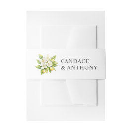 Citrus bloemenbruiloft uitnodigingen wikkel