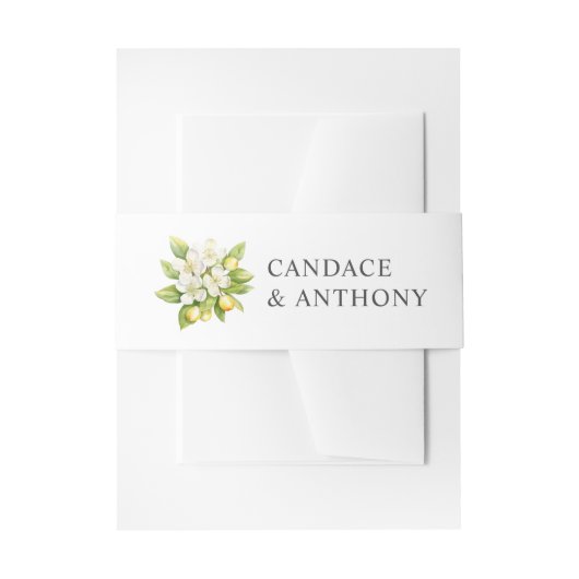 Citrus bloemenbruiloft uitnodigingen wikkel (Voorkant Voorbeeld)