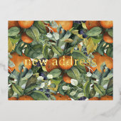 Citrus Bloemig | Botanische verhuisbericht Folie Feestdagen Briefkaart (Voorkant)