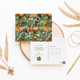 Citrus Bloemig | Botanische verhuisbericht Folie Feestdagen Briefkaart