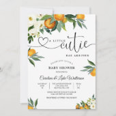 Citrus Bloemige Baby Shower Uitnodiging (Voorkant)