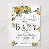 Citrus Bloemige Baby Shower Uitnodiging (Voorkant)